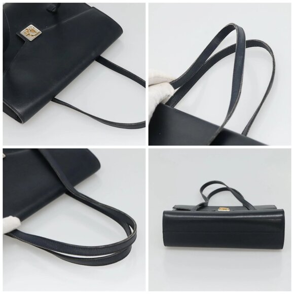 Christian Dior Hand Bag Leather Navy Gold Auth bs22492 - Picture 15 of 16